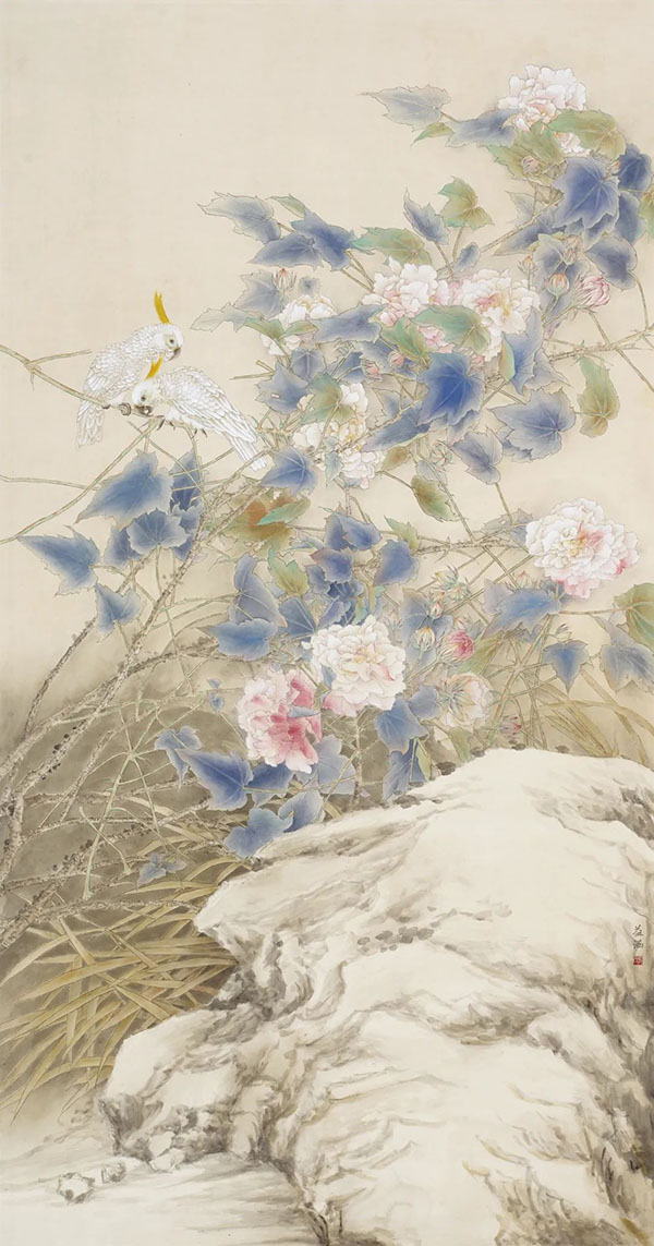 张益涵《芙蓉花》190x100cm 中国画 拷贝副本.jpg