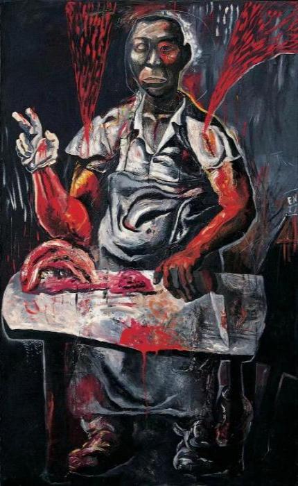 张恩利《二斤牛肉》，布面油画，160×100cm，1993年，成交价：609.5万元人民币(1)(1)(1).jpg
